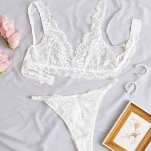 Conjunto de encaje Caroline blanco