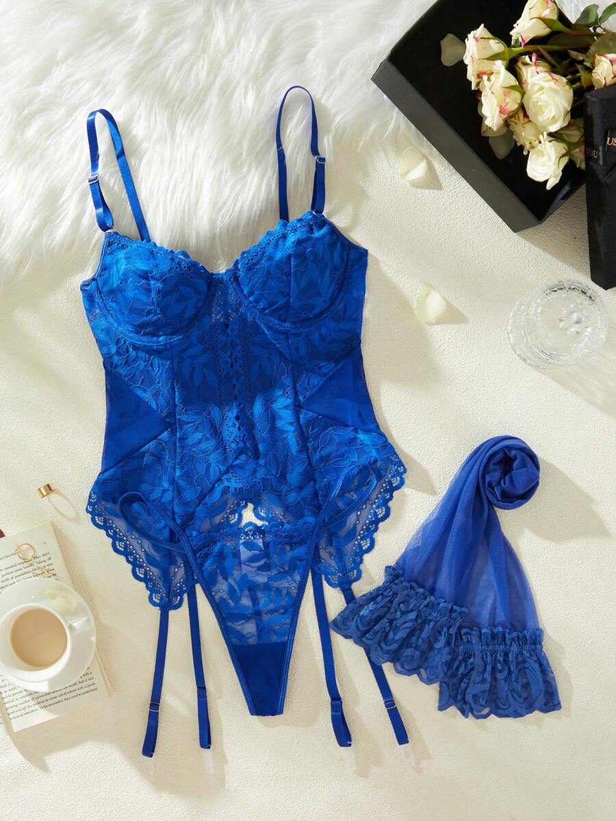 Conjunto liguero Mistery azul